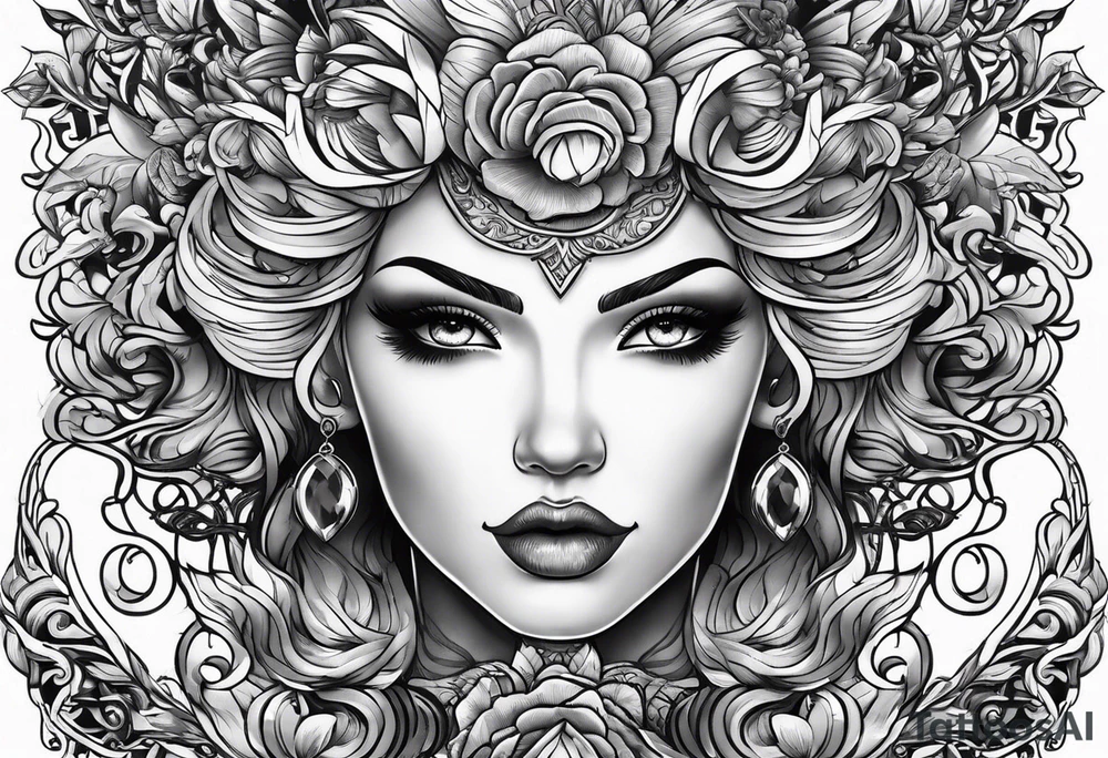 Siren, sexy, powerful, curvy tattoo idea