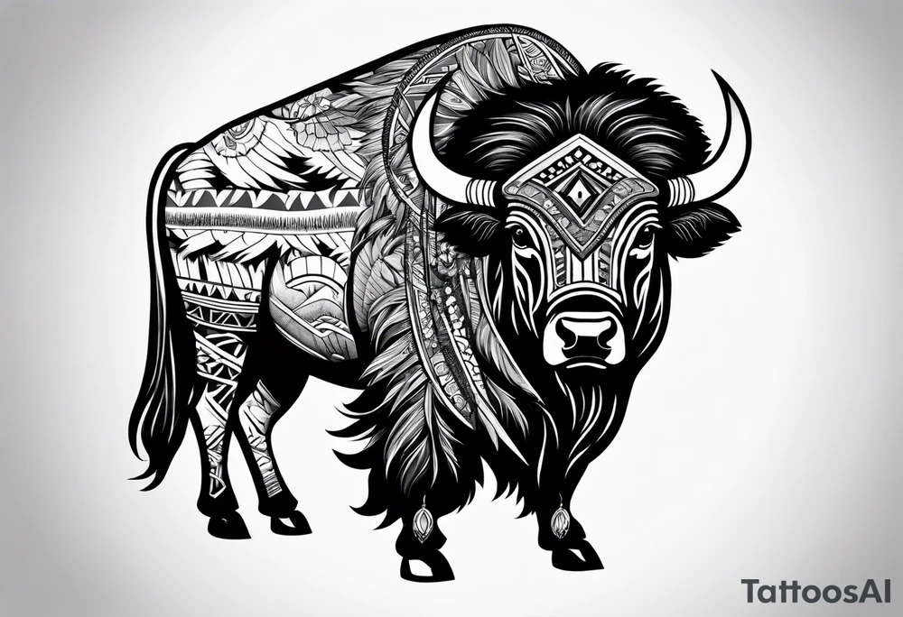 Bison, Seminole Indian themed tattoo idea