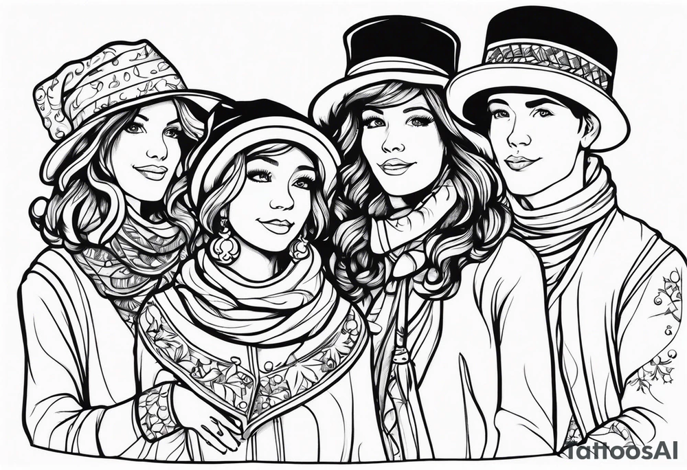 CHRISTMAS CAROLERS tattoo idea