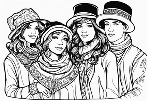 CHRISTMAS CAROLERS tattoo idea