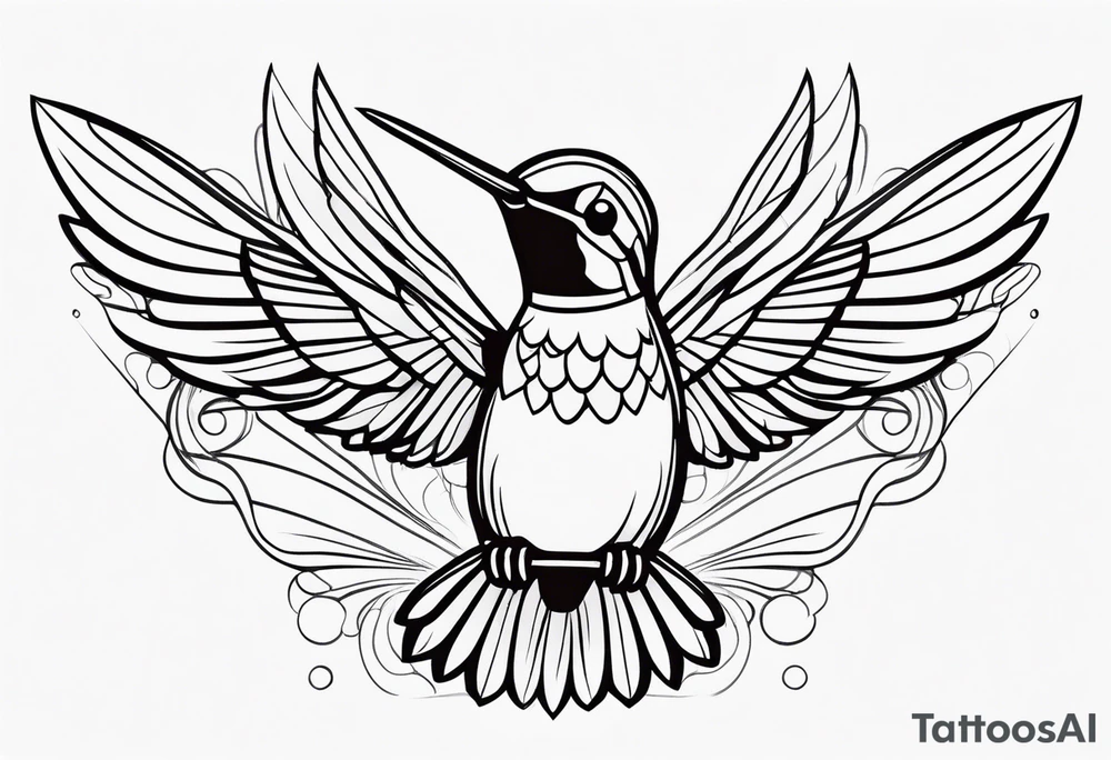 hummingbird simple tattoo idea