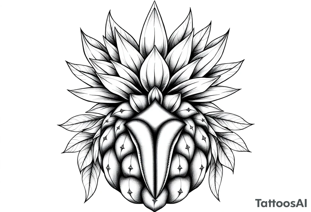 Majestic crown pineapple with
vagina and anus , tattoo idea