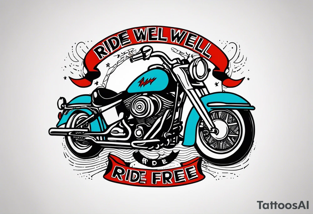 The words “ride well, ride free” tattoo idea