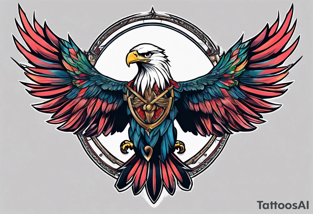 Eagle chest tattoo idea