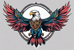 Eagle chest tattoo idea