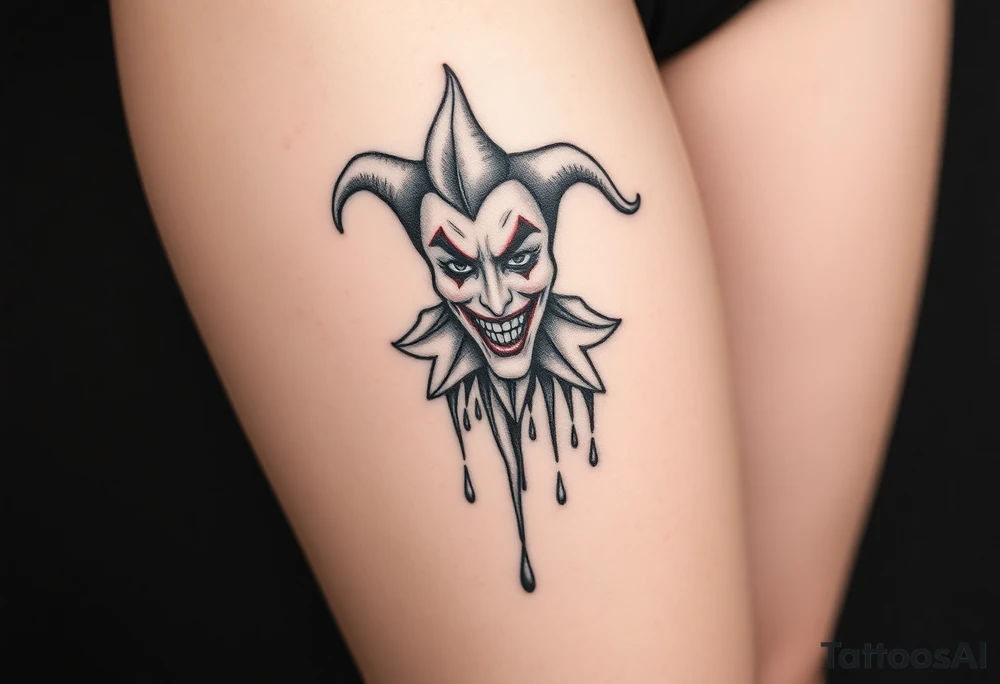 Candy new age joker dripping tattoo idea