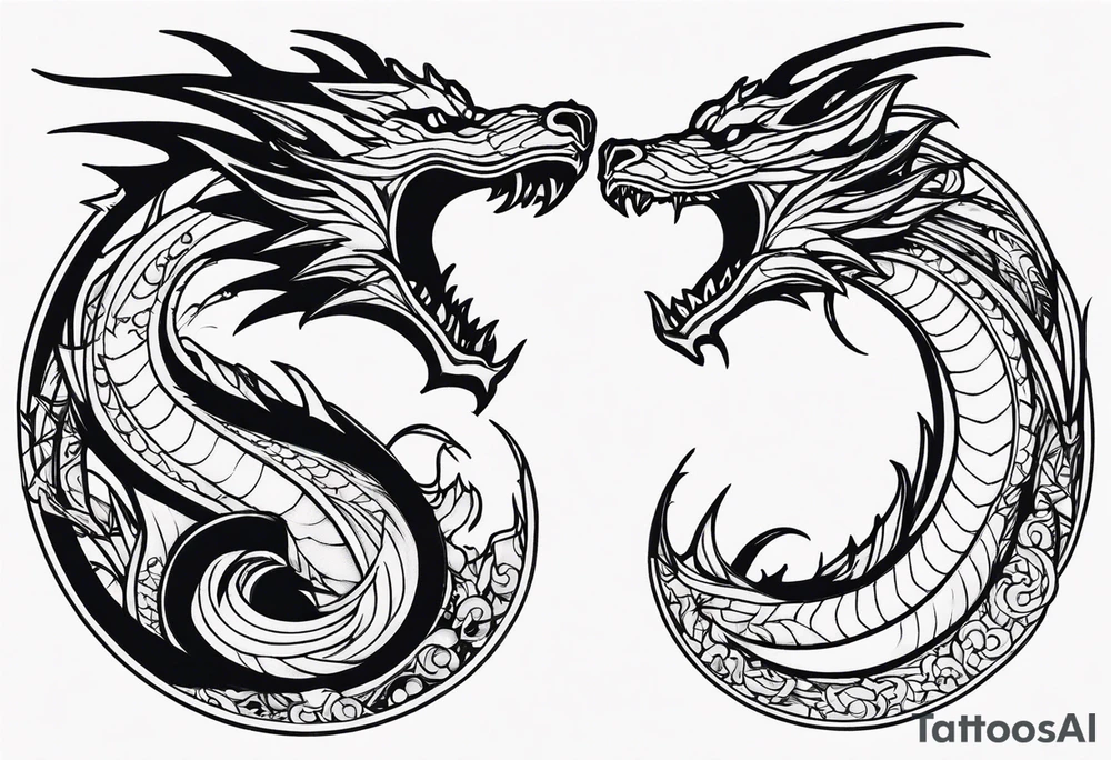 roaring dragons tattoo idea