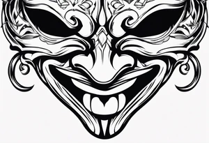 Smile now cry later gangster art masks tattoo idea