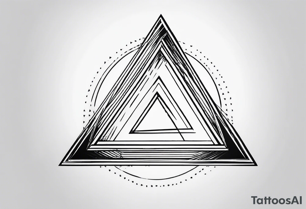 A triangle with nothing inside of it very simple, just 5 lines tattoo idea