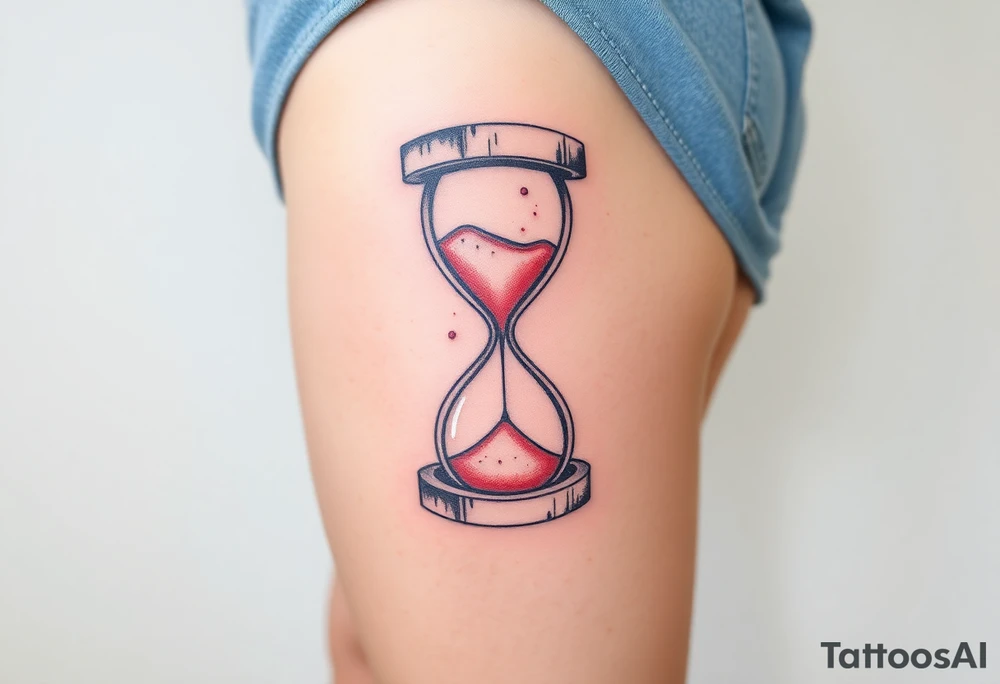 Wood hourglass tattoo idea