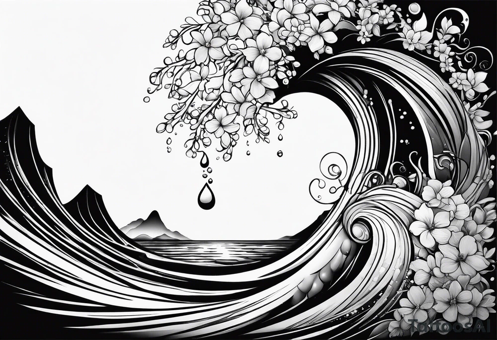 water drop falling into ocean tattoo idea