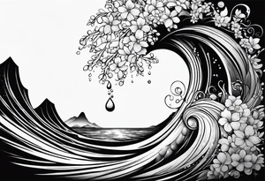 water drop falling into ocean tattoo idea