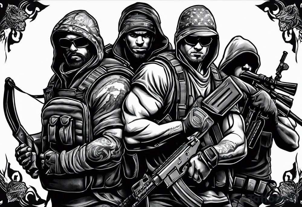 Rucking, brotherhood, shadows, fitness, GrowRuck tattoo idea