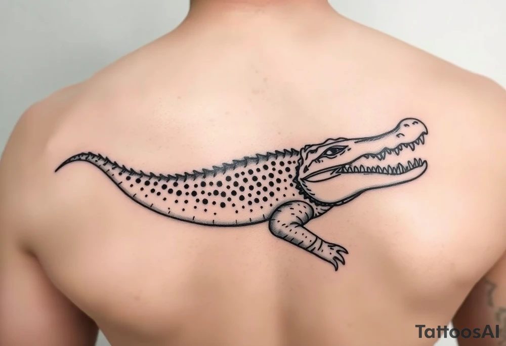powerful majestic  crocodile tattoo idea