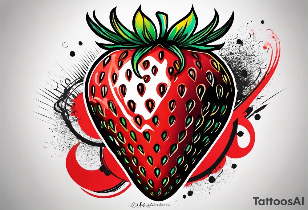 Single Strawberry tattoo idea