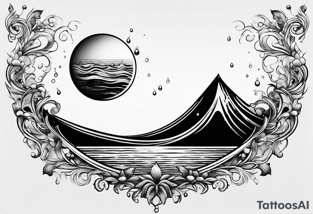 water drop falling into ocean tattoo idea