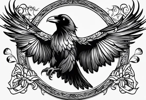 raven flying tattoo idea
