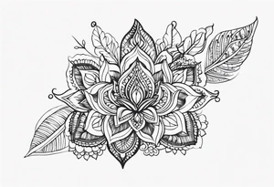 Single needle Thai henna tattoo idea