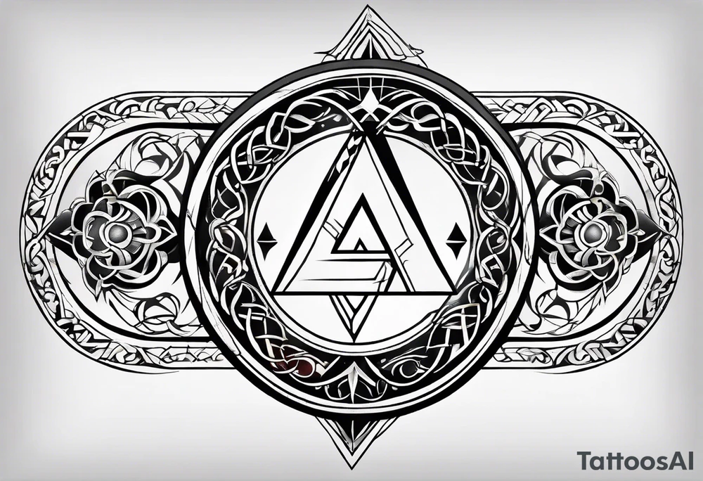 letter delta inside a chain circle, subtle, womanly, simplistic tattoo idea