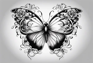 Butterflies and oceans tattoo idea