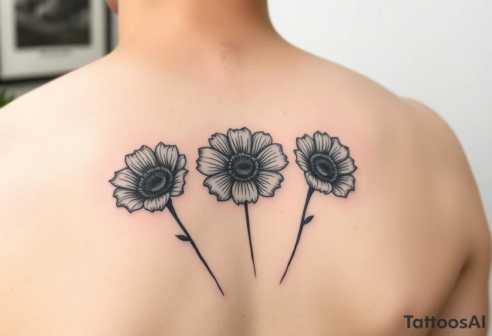 3 birthflowers tattoo idea