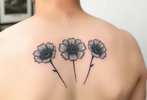 3 birthflowers tattoo idea