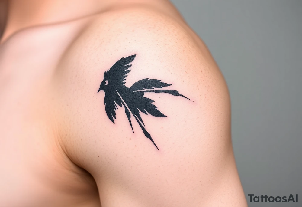 A delicate ink-wash-style mole, in traditional Japanese sumi-e brushstrokes with soft black and gray tones tattoo idea