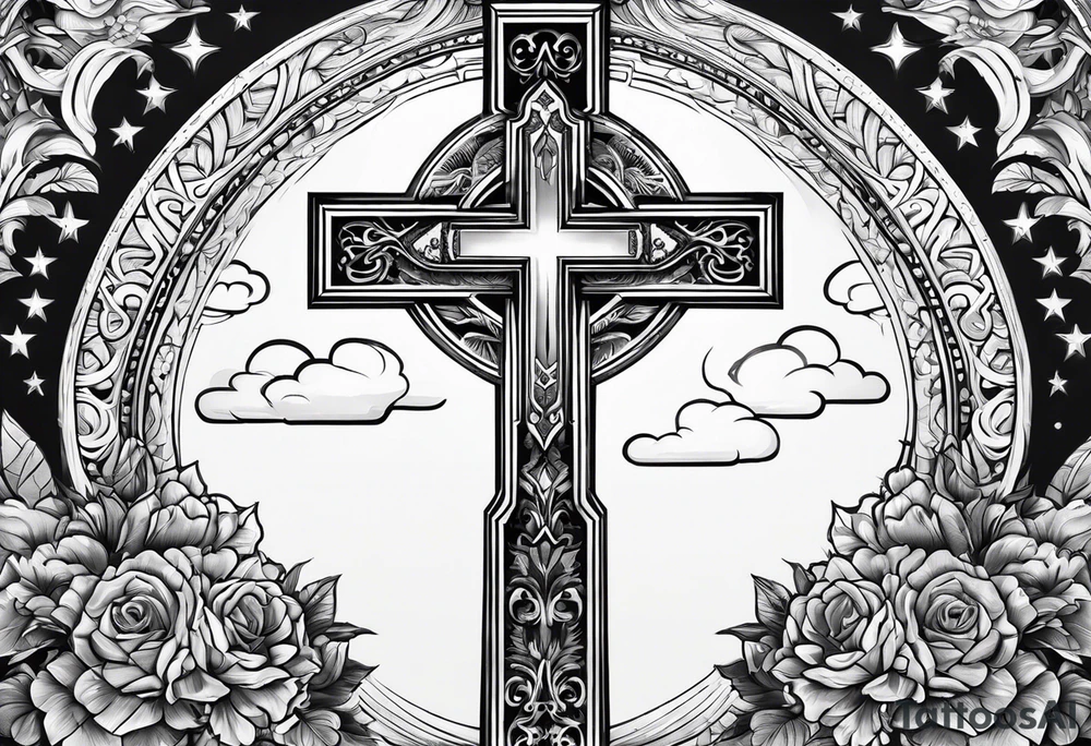 Tomb with cross tattoo idea