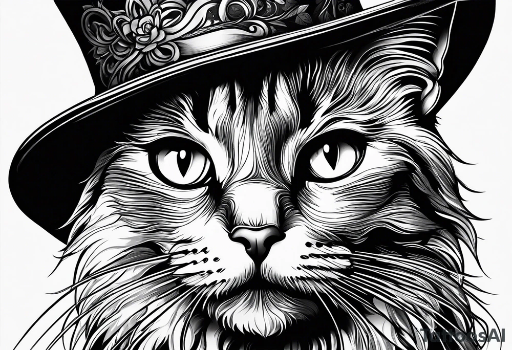 Black cat I’m a hat tattoo idea