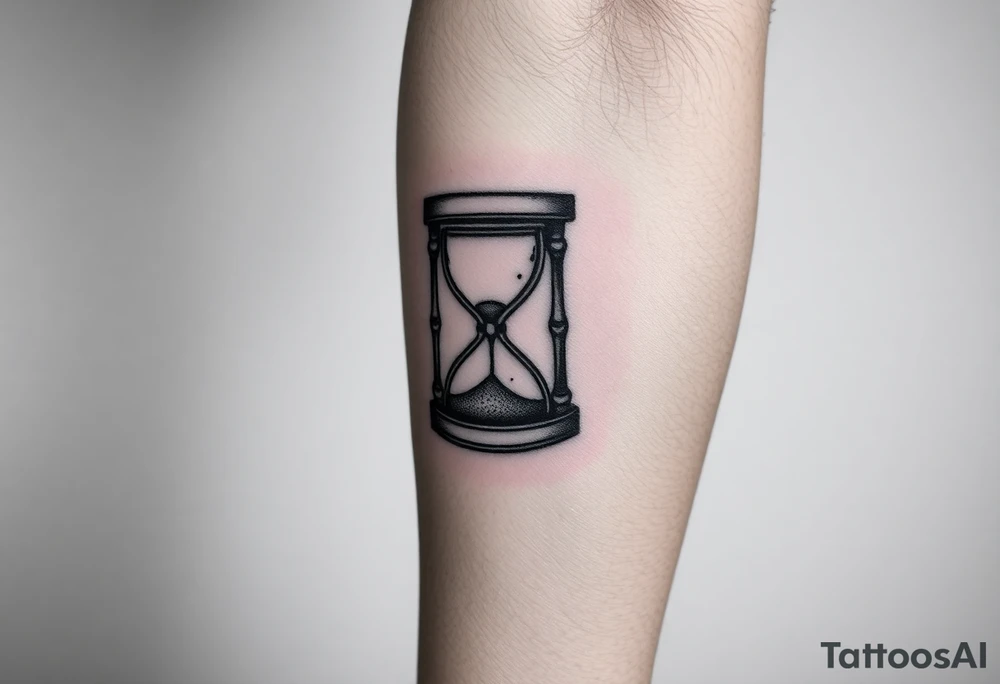 live with what you have and enjoy it to the fullest, hourglass tattoo idea