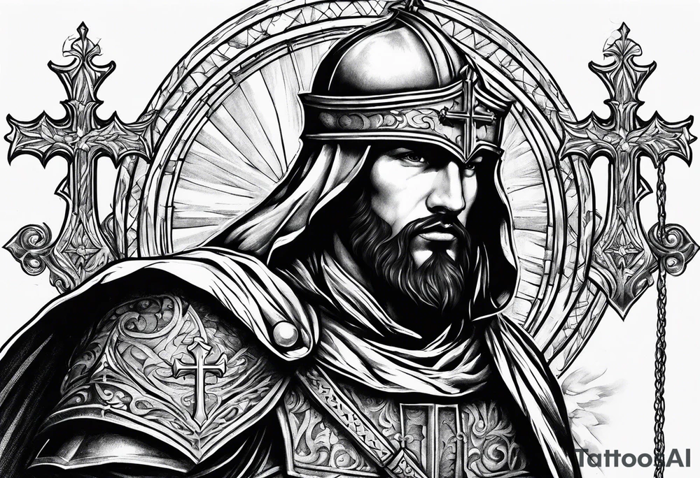 Crusader with cross tattoo idea