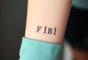 The letters “F I B I” tattoo idea