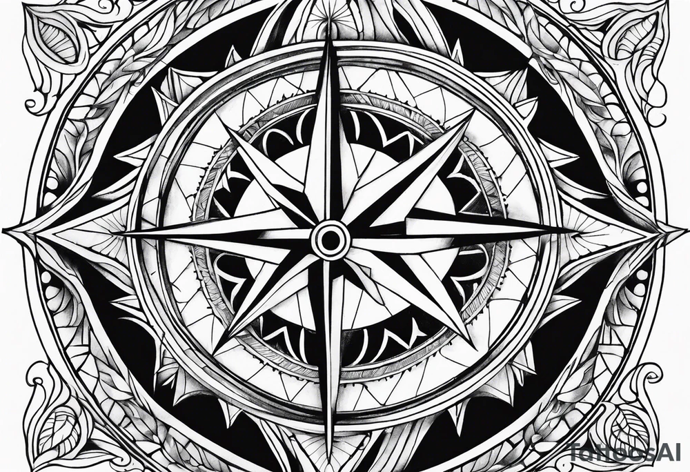 Bisexual compass rose tattoo idea
