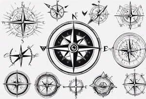 compass with arrow going through it tattoo idea