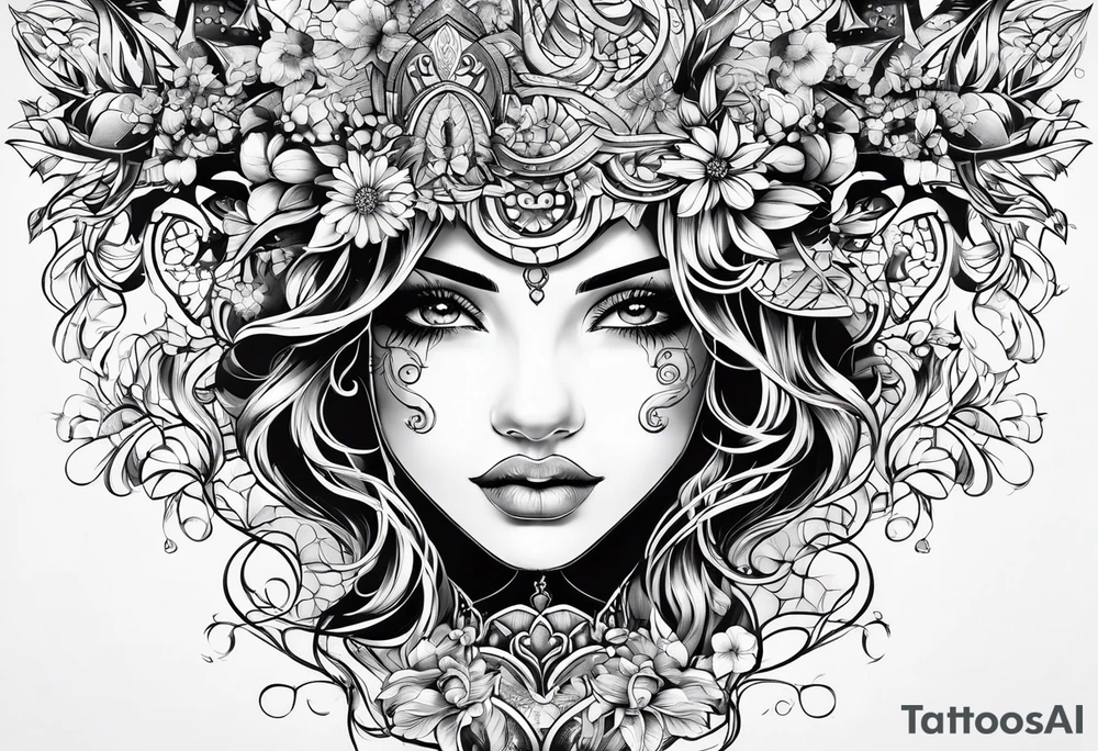 Girly fine line tattoo idea