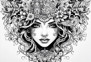 Girly fine line tattoo idea
