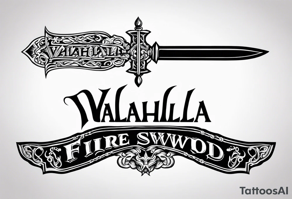Valhalla fire sword chains mom tattoo idea