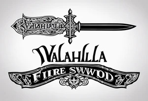 Valhalla fire sword chains mom tattoo idea