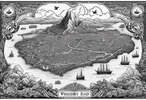 Map depicting Whidbey island, Cambodia, Liberia, and Haiti tattoo idea
