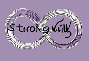 text “Strong. Soft. Wild.”, infinity symbol, 4 kids, purple tattoo idea
