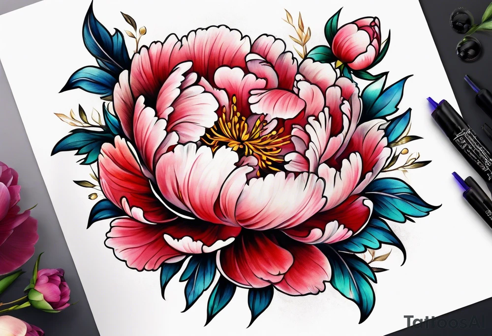 Peony tattoo idea