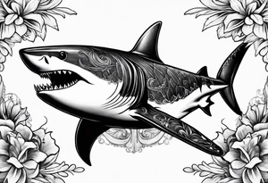 shark with a gun tattoo idea