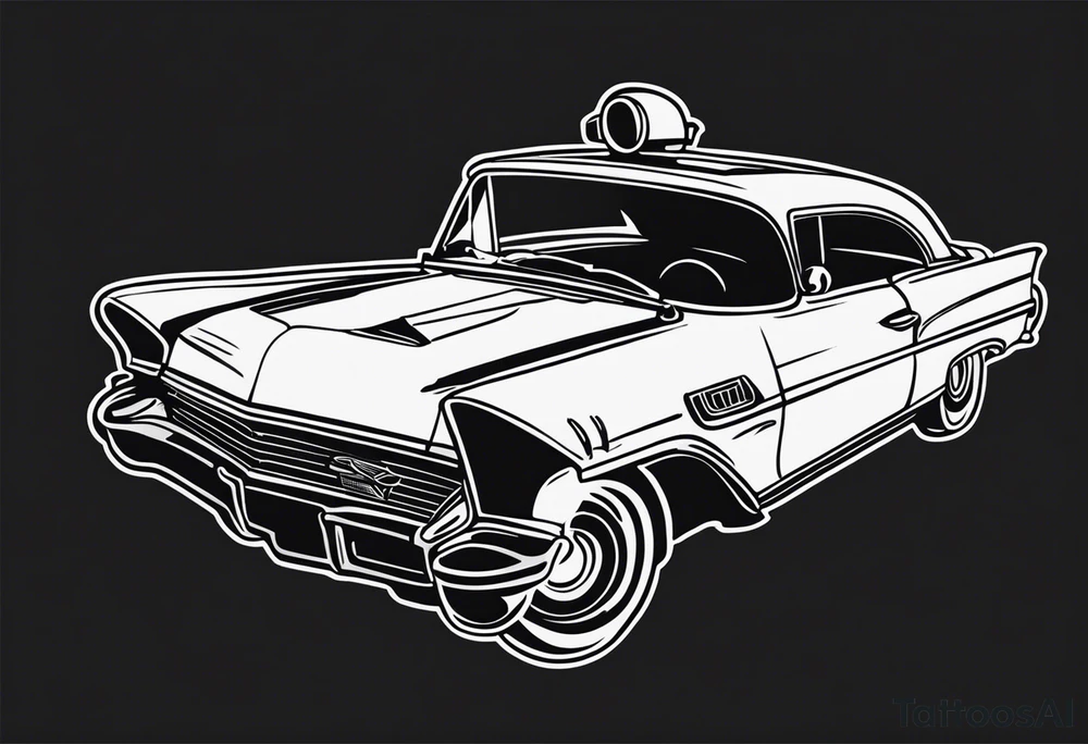 black fire car tattoo idea