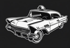 black fire car tattoo idea