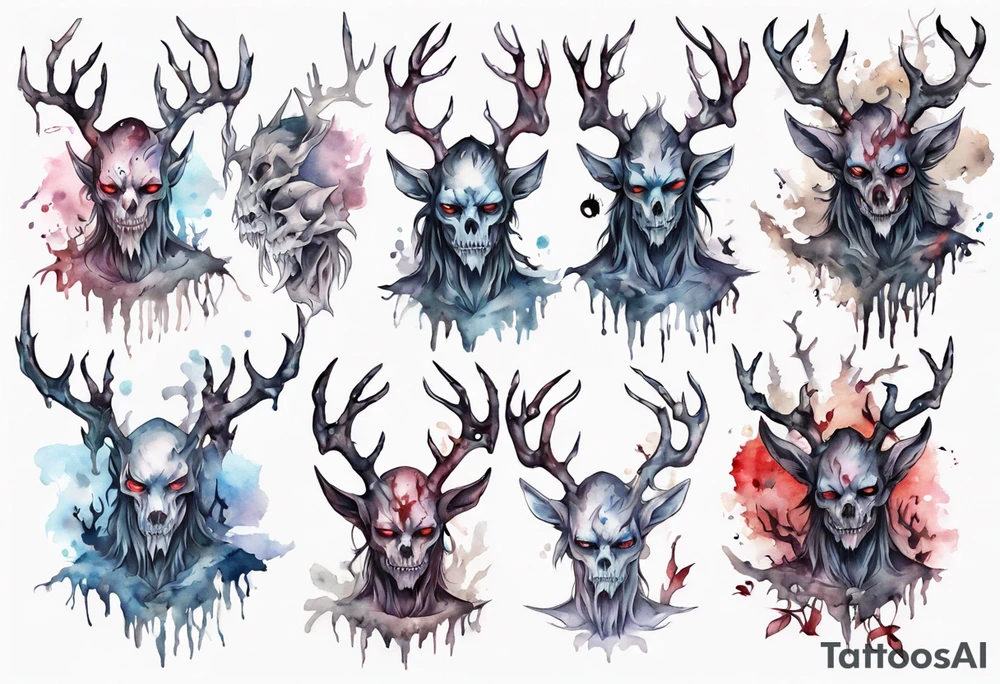 a humanoid 
wendigo tattoo idea