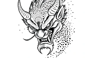 a Japanese folklore demon from old times tattoo idea