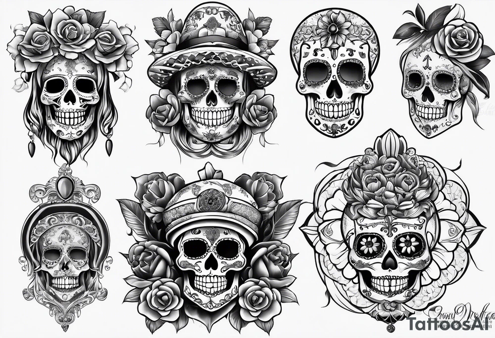mexican style santa muerte tattoo for chest tattoo idea