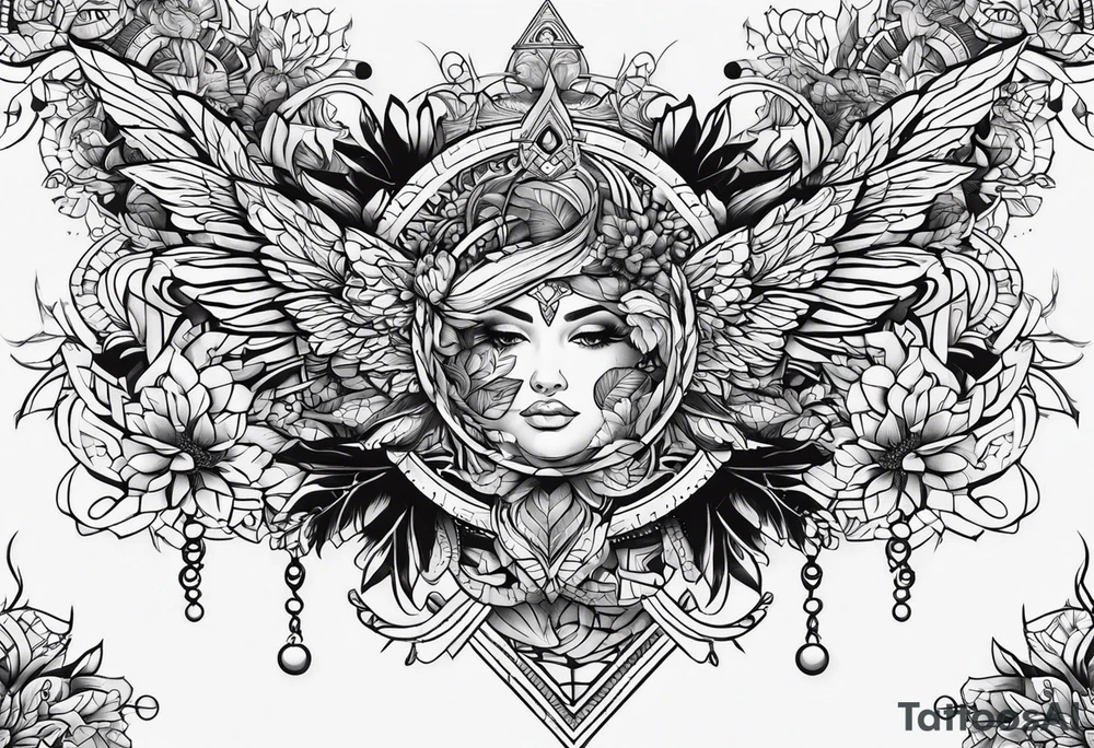 рукав в стиле геометрия tattoo idea