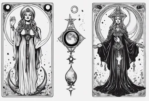 The High Priestess and the moon. TArot. tattoo idea