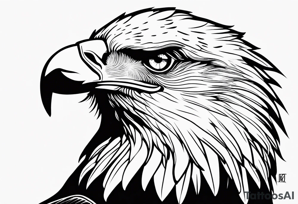 eagle face tattoo idea